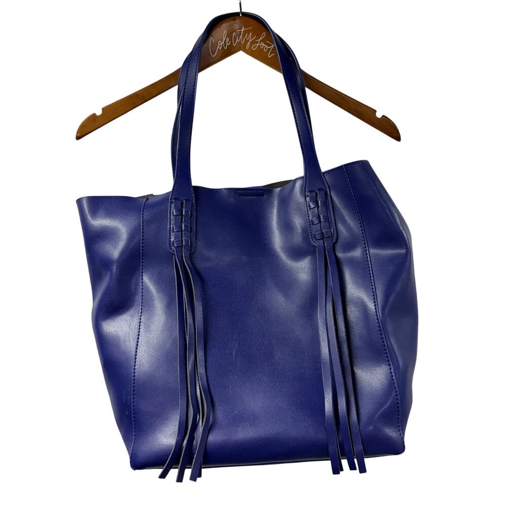 KC Jagger Blue Leather Tote Purse Shoulder Bag